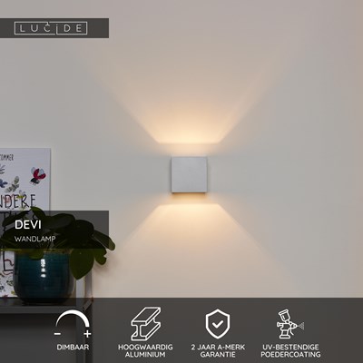 Lucide DEVI - Wandlamp - 1xG9 - Wit